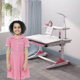 New kids Pink study desk with Adjustable Table height, Ergonomic designed for child